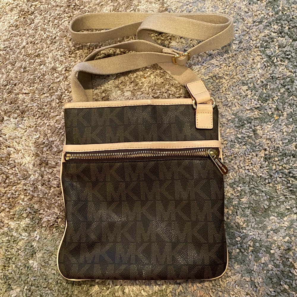 Michael Kors Logo Crossbody Brown Purse
